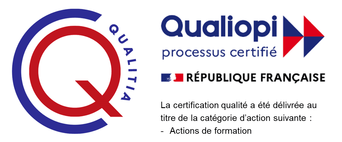 Certification Qualiopi — La certification qualité a été délivrée au titre de la catégorie d'action suivante : Actions de formation